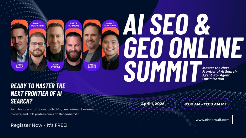 AI SEO & GEO Online Summit April 1, 2026